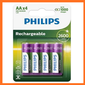 Аккумуляторнные батарейки Philips Rechargeable АА, 2600mАh 4шт 05100 фото