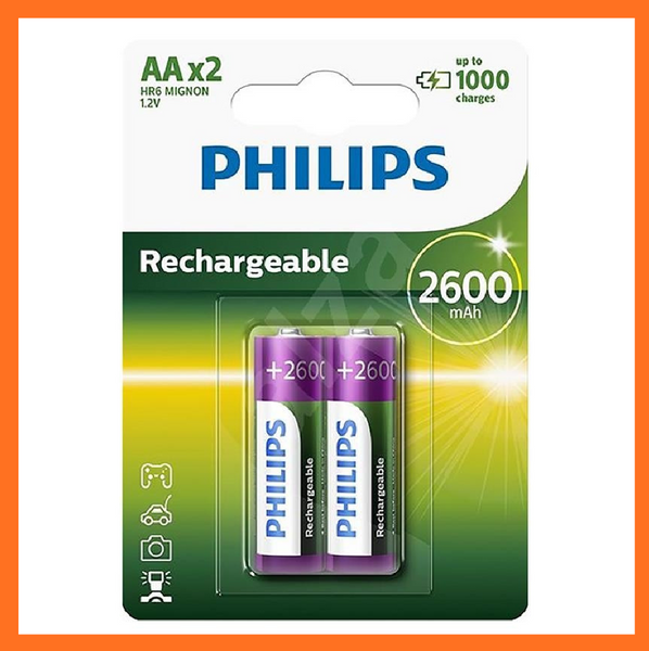 Акумуляторнні батарейки Philips Rechargeable АА, 2600mАh 2шт 05101 фото