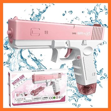 Аккумуляторный водяной пистолет электрический Glock 18 Water Gun Розовый 010018 фото