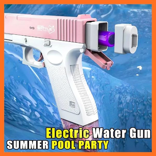 Аккумуляторный водяной пистолет электрический Glock 18 Water Gun Розовый 010018 фото