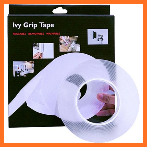 Многоразовая крепежная лента гелиевая на любые поверхности UKC Ivy Grip Tape 1 м прозрачная 070145 фото