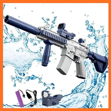 Водный автомат электрический на аккумуляторе Water Gun Синий 010022 фото