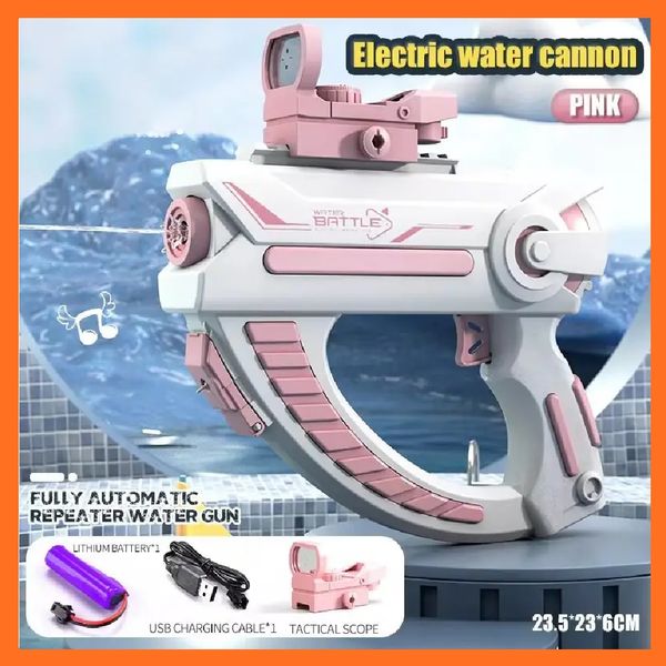 Водяний пістолет Космічний Бластер,  на акумуляторі Space Electric Water Gun Рожевий 010050 фото