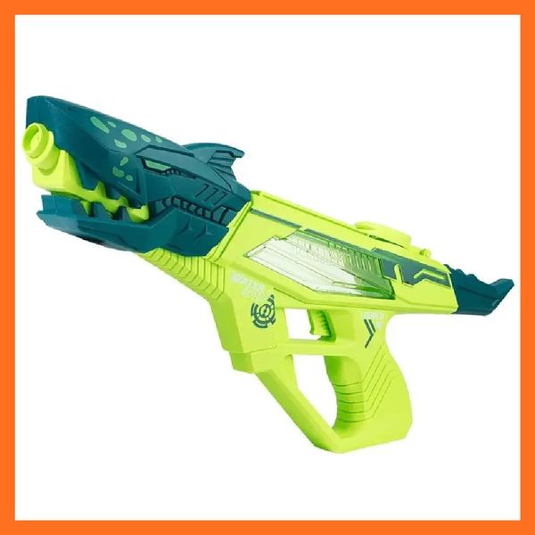 Водяной пистолет на аккумуляторе Акула Water Gun зеленый, рожевий 010028 фото