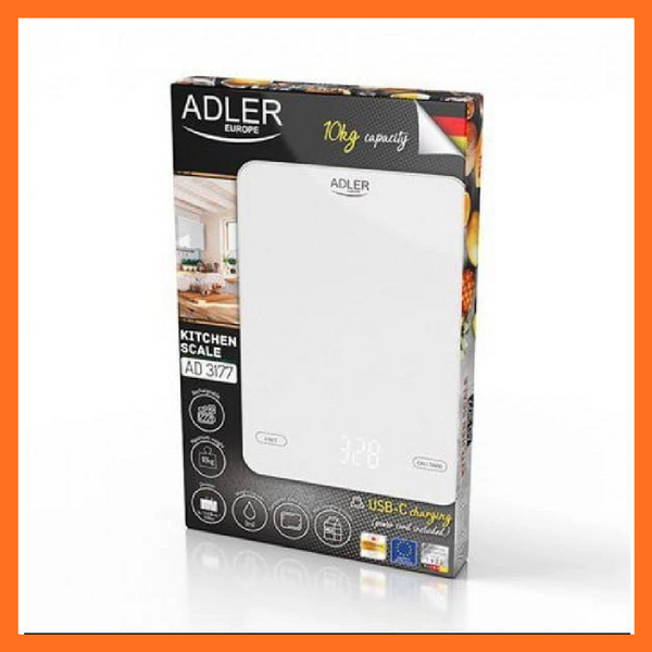 Кухонні ваги Adler 10 кг заряджаються через USB AD 3177w фото