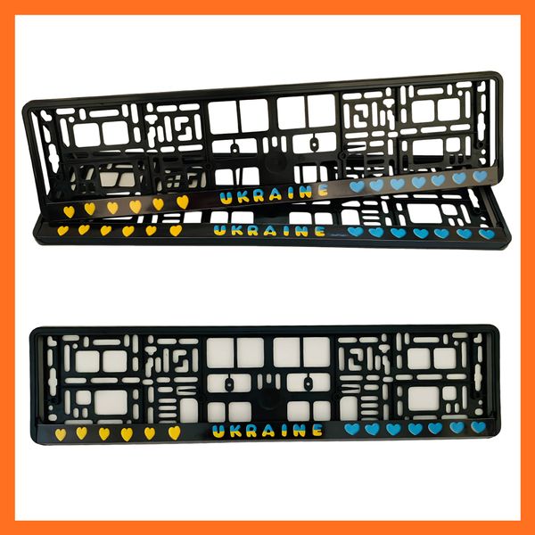 Автомобильная рамка под номер с текстом с печатью Ukraine  28001 фото