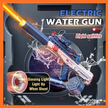 Водный автомат электрический на аккумуляторе Water Gun Синий з великою обоймою 010058 фото